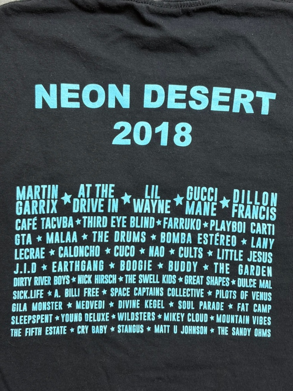 Neon Desert 2018 Festival Shirt Small Lineup Martin Garrix Lil Wayne Gucci Mane